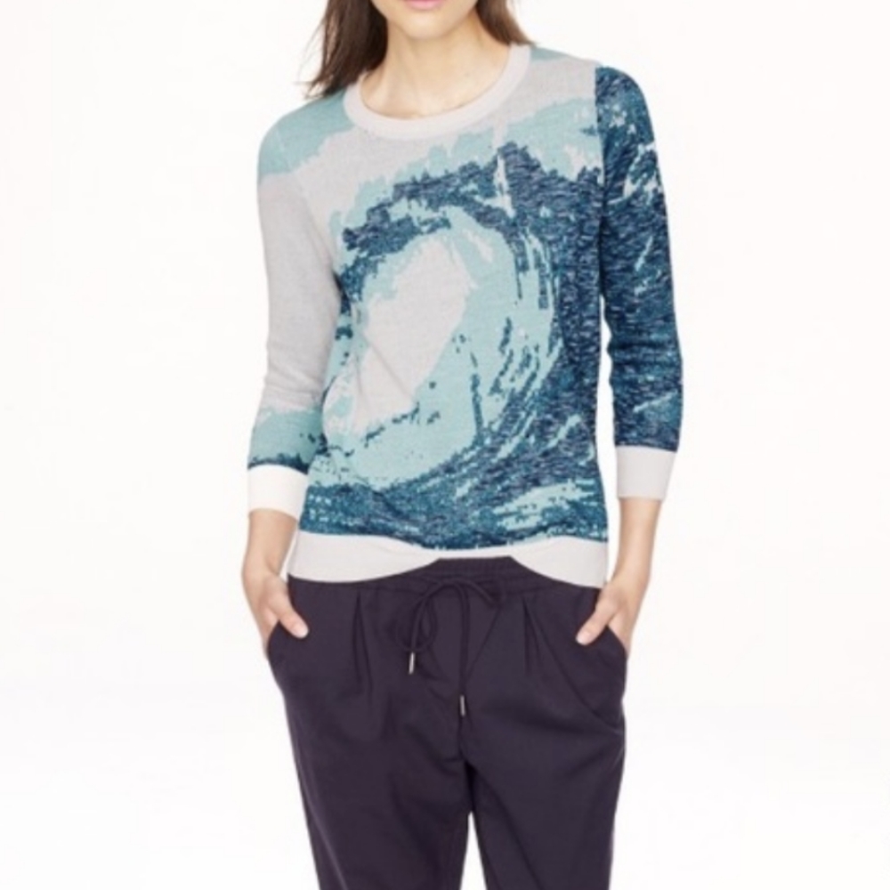 J Crew Metallic Wave Sweater
